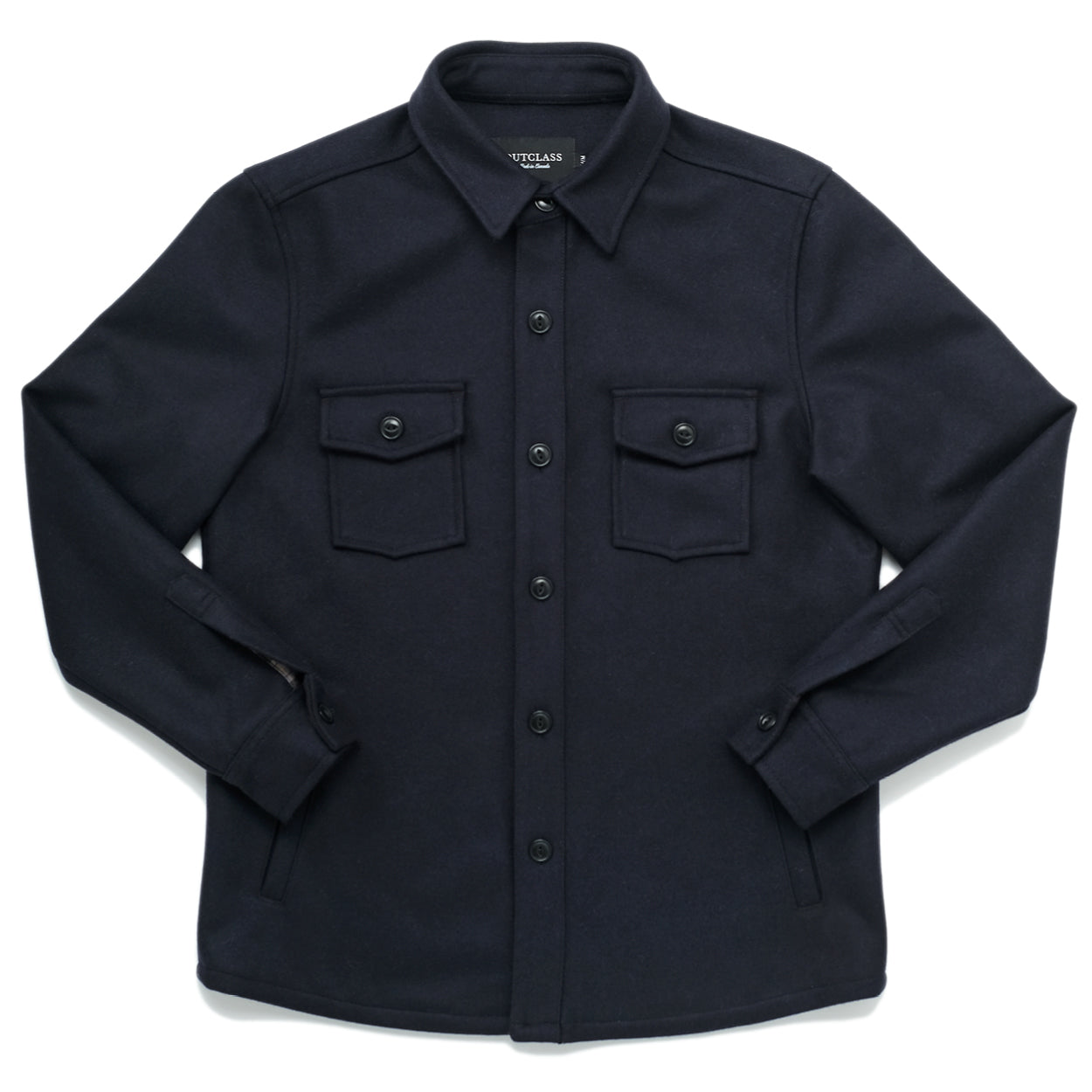 Navy Wool Overshirt