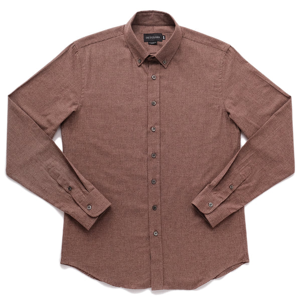 Mocha Houndstooth Flannel Shirt