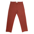 Brick moleskin engineer pants in brick red, straight leg with belt loops and button fly