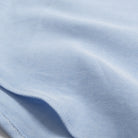 Light blue oxford shirt fabric close-up with fine woven texture