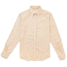Ecru tweed flannel classic button-up shirt with long sleeves