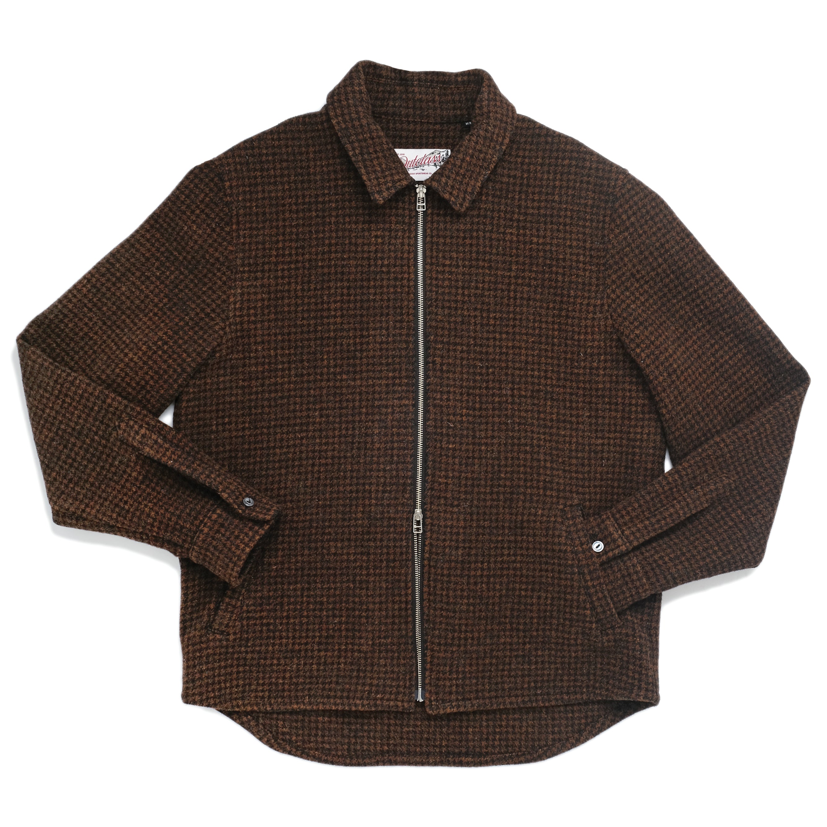 Bronze Houndstooth Zip Overshirt – Outclass