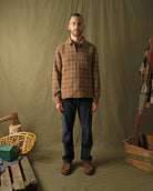 Dark navy corduroy camp pants, relaxed straight fit with front pockets and cuffs