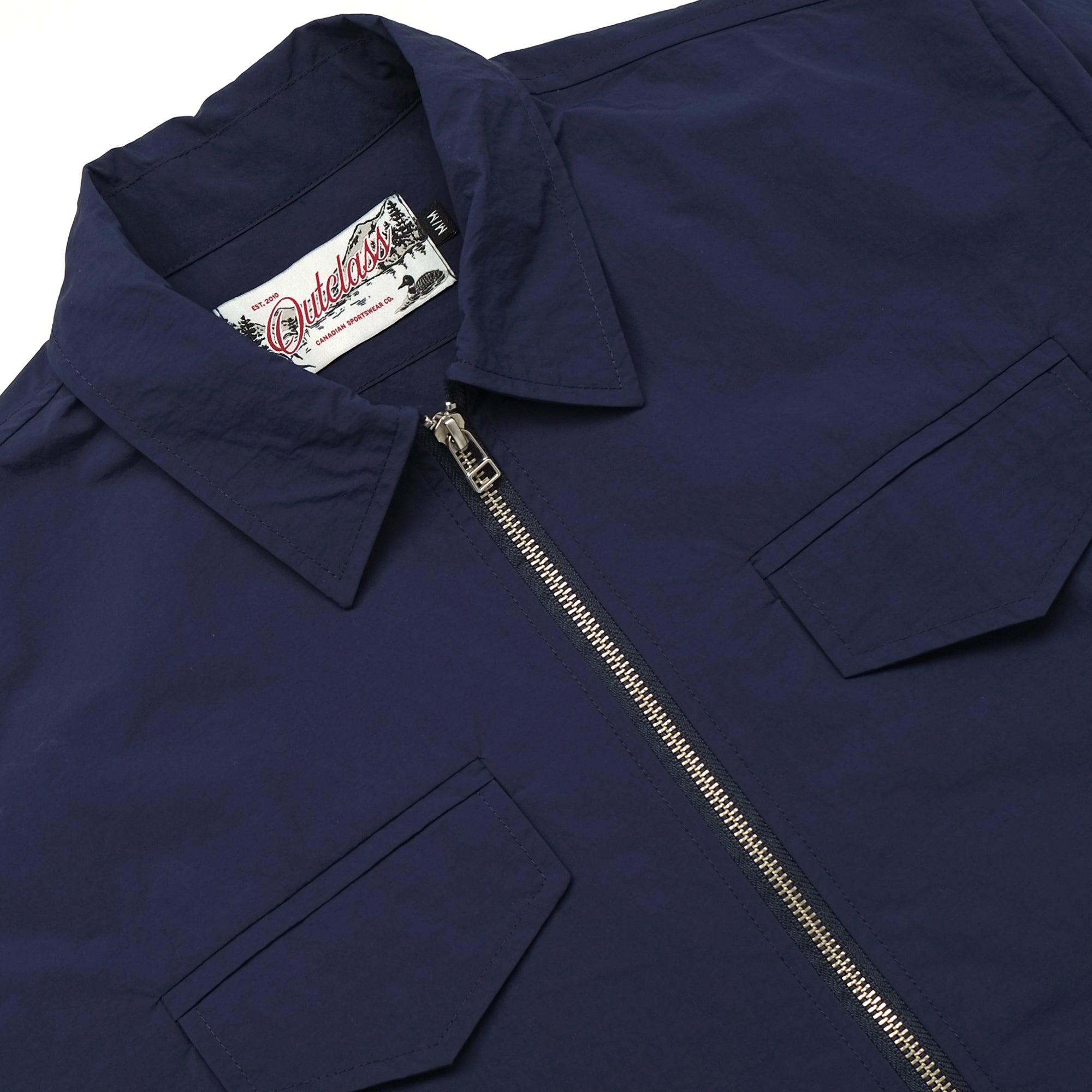 Navy Nylon Coach Jacket – Outclass