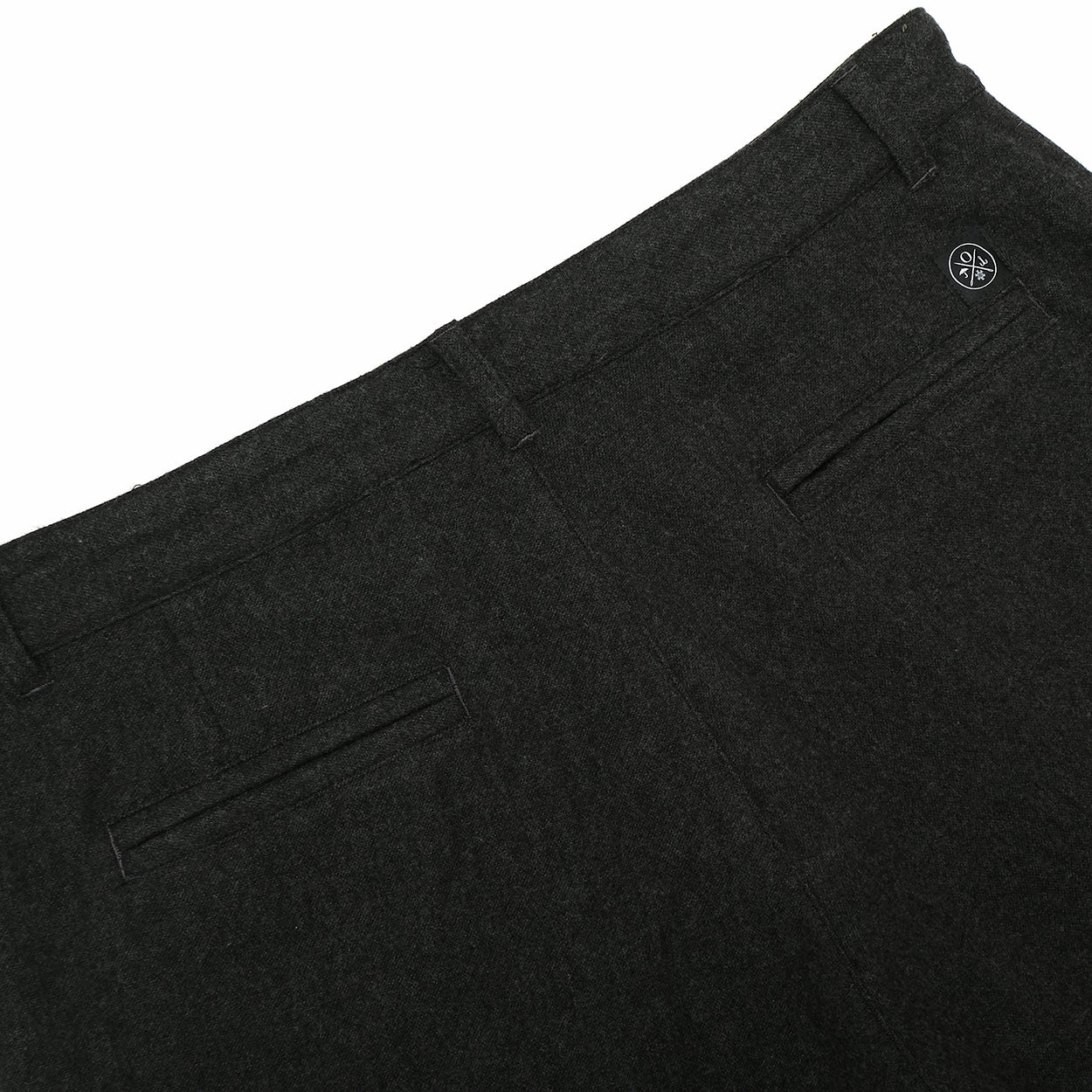 Charcoal Wool Pleated Pant