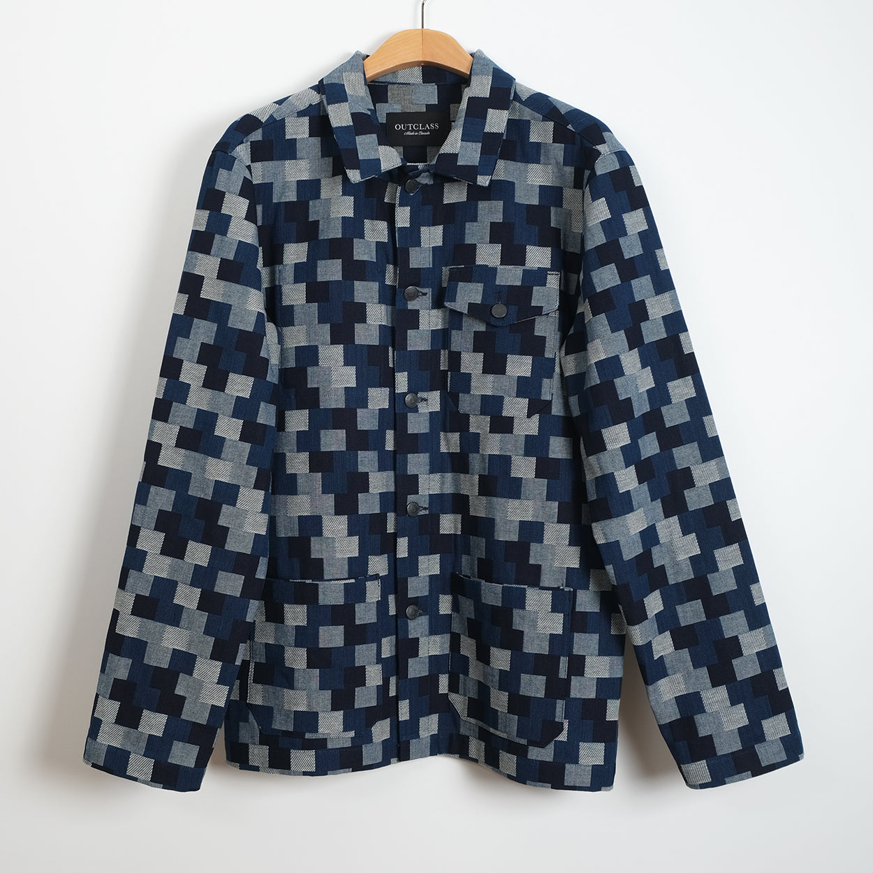 M - Checkered Jacquard Chore Coat