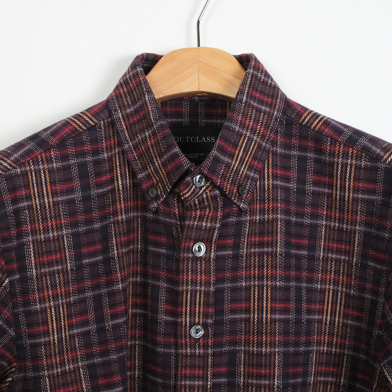 M - Maroon Geometric Flannel L/S Shirt