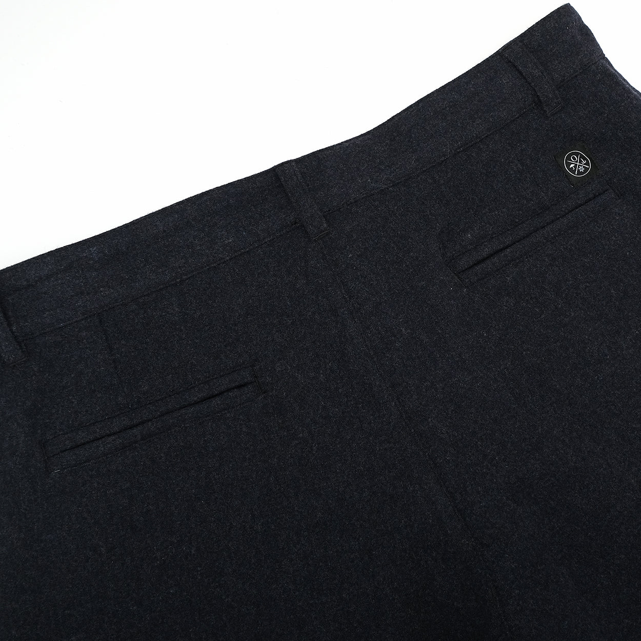 Navy Wool Pleated Pant