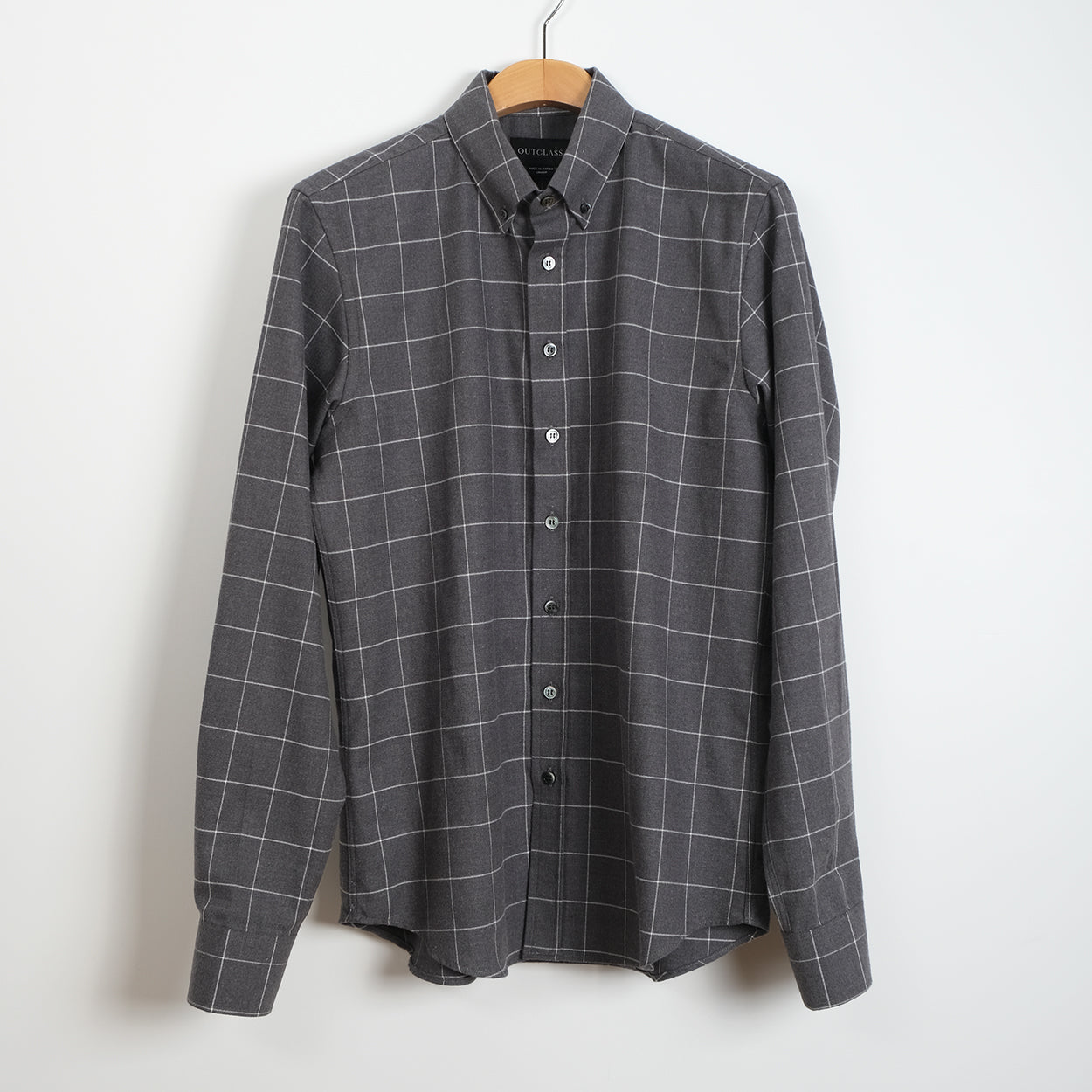 M - Grey Windowpane Flannel L/S Shirt