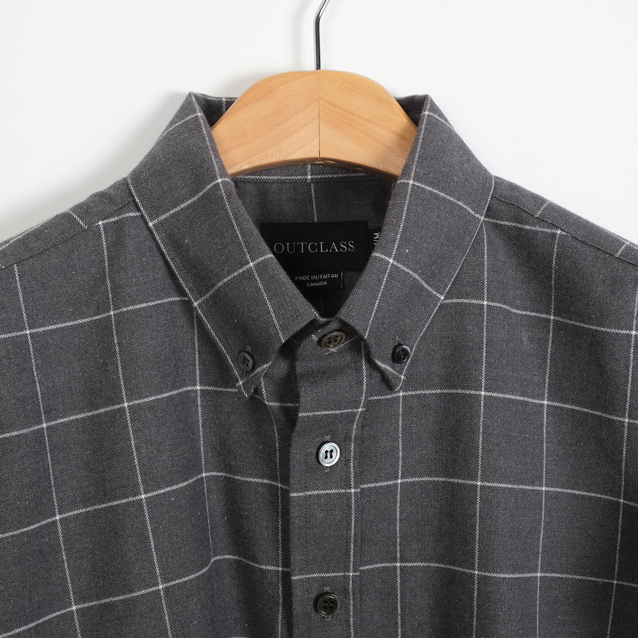 M - Grey Windowpane Flannel L/S Shirt