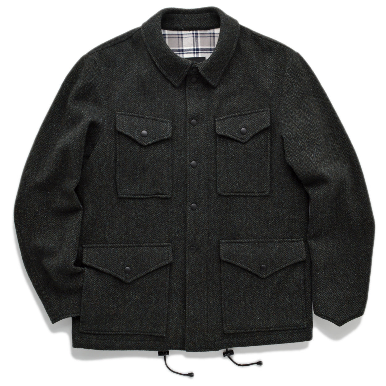 Wool Herringbone Military Jacket