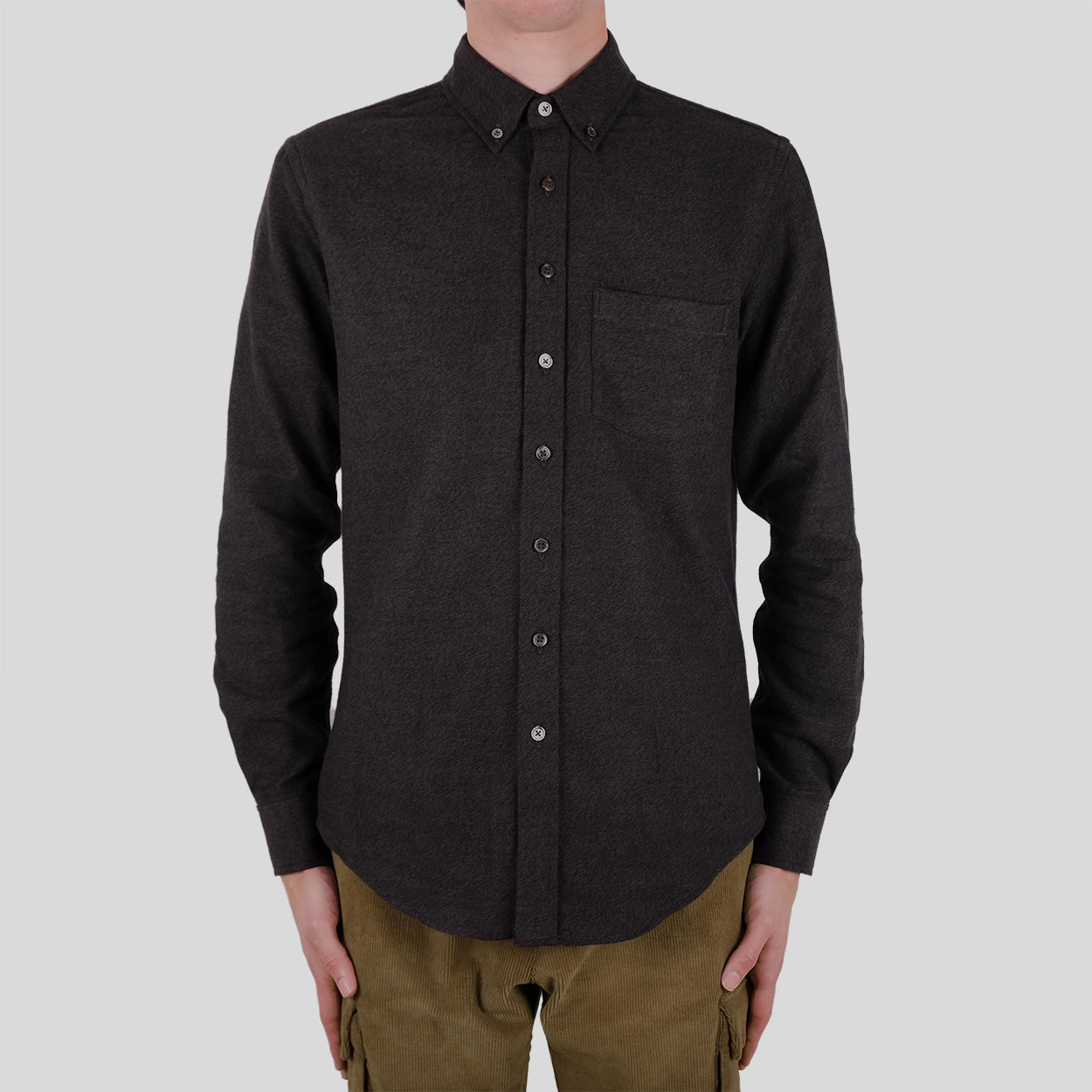 Charcoal Twill Flannel Shirt