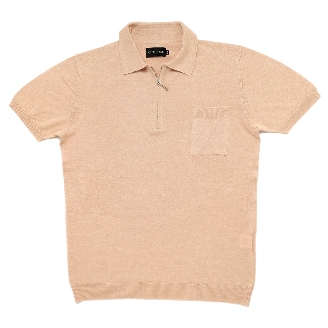 Sand Zip Knit Polo
