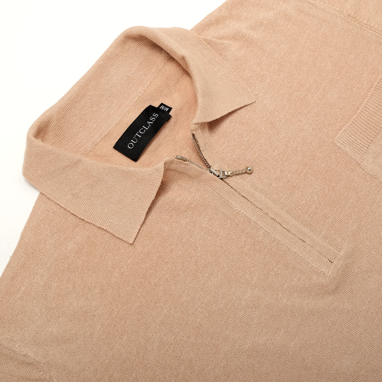 Sand Zip Knit Polo